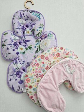 Baby Girl Essentials Lot - Reversible Car Seat Insert & 2 Boppy Pillow Covers